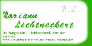 mariann lichtneckert business card